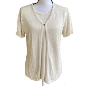 Sag Harbor Mock Knit Sweater Set Size Small